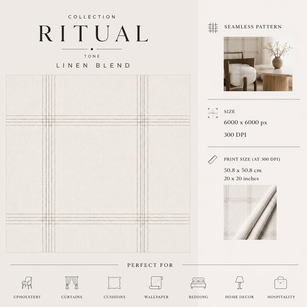 Image of Pattern Design - Ritual - Linen Blend
