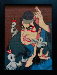 Guerrier Kabuki - Perle sur toile