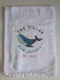 Villas Whale Tea Towel (Blue Font) 