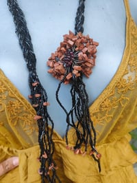 Image 3 of Tia Beaded Belt / necklace - with semi precious stones -Tigers eye/ Simbirsite