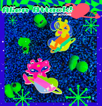 Image 3 of Alien Attack!!! Painted Enamel Pins