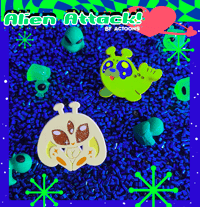 Image 5 of Alien Attack!!! Painted Enamel Pins