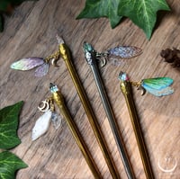 Image 1 of Crystal hair pin with fairy wings