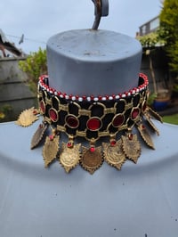 Image 1 of  Afghani Bohemian Choker - Red