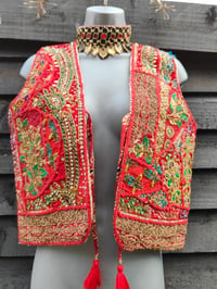 Image 2 of  Afghani Bohemian Choker - Red