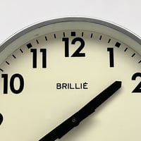 Image 5 of 25 cm  - Horloge Brillié industrielle aluminium poli miroir - Pendule Brillié fonctionnelle