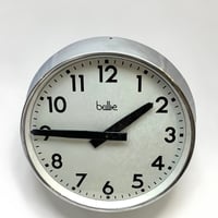 Image 2 of 30 cm - Horloge Brillié industrielle aluminium poli miroir  - Pendule Brillié fonctionnelle