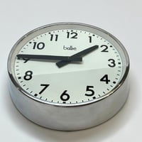 Image 4 of 30 cm - Horloge Brillié industrielle aluminium poli miroir  - Pendule Brillié fonctionnelle