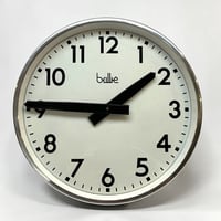 Image 1 of 30 cm - Horloge Brillié industrielle aluminium poli miroir  - Pendule Brillié fonctionnelle