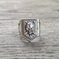 Image 1 of Dethroned Aztec Skull Ring, c. 1940s (#3)