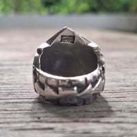 Image 6 of Dethroned Aztec Skull Ring, c. 1940s (#3)