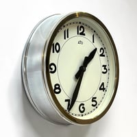 Image 2 of 26 cm - Horloge ATO industrielle aluminium poli miroiret chrome - 1940 - Fonctionnelle