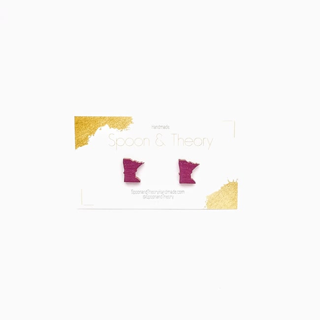 Minnesota State Wood Studs - Wine 