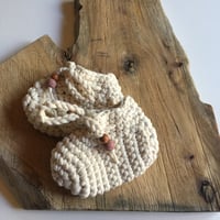 Image 3 of crochet cotton jersey booties