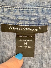 Image 12 of Women's Y2K Pre loved 1of 1 Up-cycled Ashley Stewart denim duster top drop waist &  high low hem  