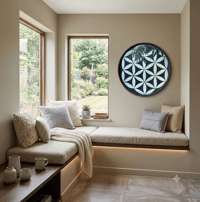 Image 4 of Black flower of life mirror mosaic