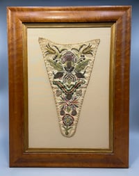 Image 1 of Early Eighteenth Century Silk Stomacher; English, c.1700 - 1720.