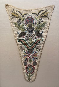 Image 2 of Early Eighteenth Century Silk Stomacher; English, c.1700 - 1720.