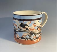 Image 1 of Early Mochaware Slipped & Marbled Mug, Circa 1800.