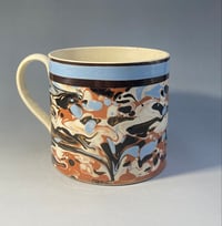 Image 2 of Early Mochaware Slipped & Marbled Mug, Circa 1800.