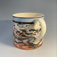 Image 3 of Early Mochaware Slipped & Marbled Mug, Circa 1800.