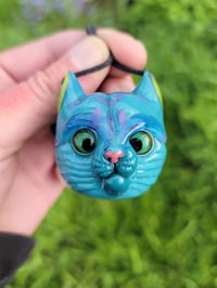 Image 6 of Aqua Green Kitty Face Pendant