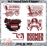 Image 1 of Oklahoma Sooners Set Design SVG Files, Cricut, Studio, Digital Cut Files