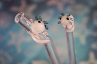 Image 1 of UV Glow Axolotl Set - White Satin (Hot Pink)
