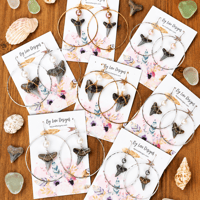 Image 1 of Shark Tooth Hoop Earrings