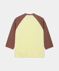 Image 2 of POLAR_3/4 SLEEVE TEE :::CINNAMON/LIGHT YELLOW:::