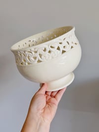 Image 2 of Cream Lace Footed Planter