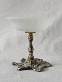 Image 3 of Milk Glass Floral Compote