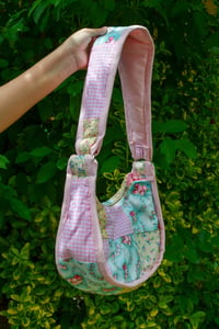 Image 2 of Shojo Princess Patch Bag (Sky Blue + Pink Gingham + Pastel Yellow)