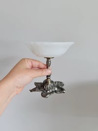 Image 2 of Milk Glass Floral Compote