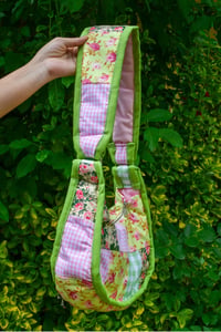 Image 2 of Shojo Princess Patch Bag (Green + Pink Rose Garden)