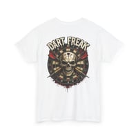 Image 1 of Dart Freak Graphic T‑Shirt – Bold Dartboard Skull Design for Dart Players