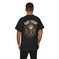 Image 3 of Dart Freak Graphic T‑Shirt – Bold Dartboard Skull Design for Dart Players