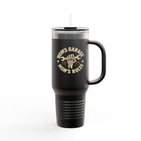 Image 1 of Mom's Garage Mom's Rules 40oz Travel Mug