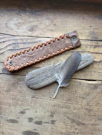 Image 2 of Copy of Handcrafted Cowhide Cuff Bracelet | Hand-Laced Leather | Snap Closure  (medium))