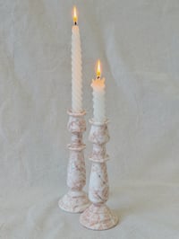 Image 3 of Pink Stone Column Taper Holders Set