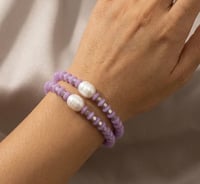 Image 1 of Lilac chalcedony bracelets 