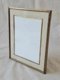 Image 1 of Vintage 40's Brass & Fabric Frame