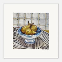 Image 1 of Art Print 'Pears on Japanese Pedestal Bowl'