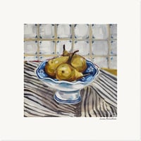 Image 2 of Art Print 'Pears on Japanese Pedestal Bowl'