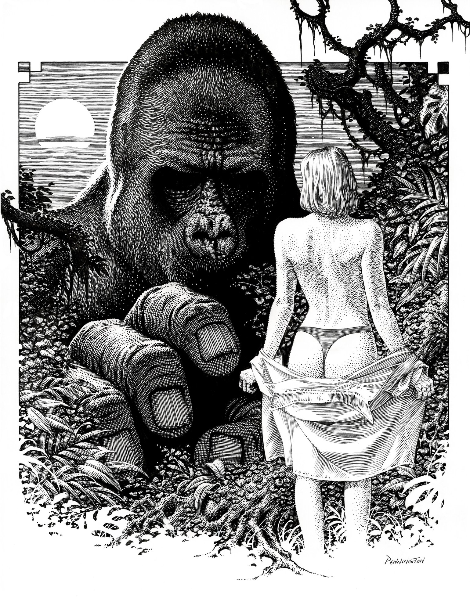 Image of Ann and Kong (print)