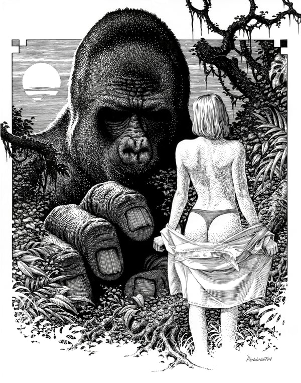 Image of Ann and Kong (print)