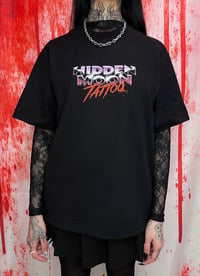 Image 2 of     Hidden Moon 80s Slasher Tee – Limited Edition