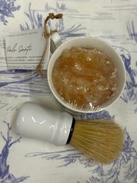 Image 3 of Gentlemen’s England Brown Landscape Palo Santo Tallow Shaving Soap Set 