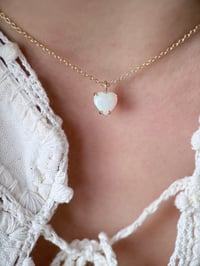 Image 2 of Mini Opal Heart Necklace