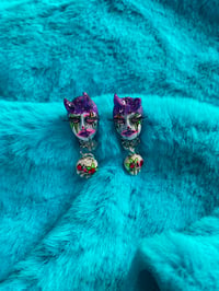 Image 1 of Neon Whimsiclown Dangle Earrings
